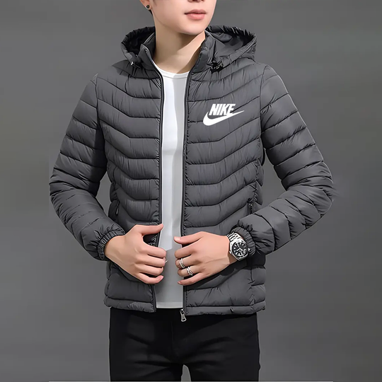 Elegant jacka med huva och dragkedja